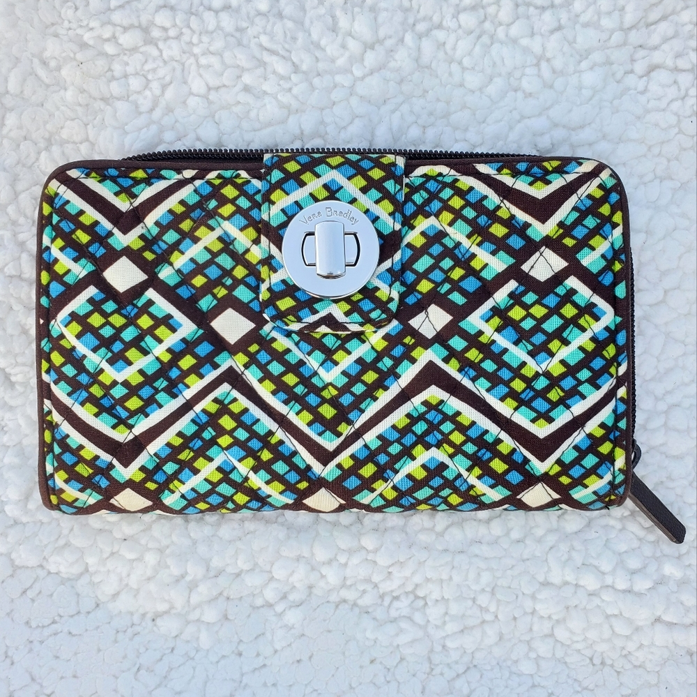 Vera Bradley - Turnlock Wallet Rain Forest Large RFID Protection EUC